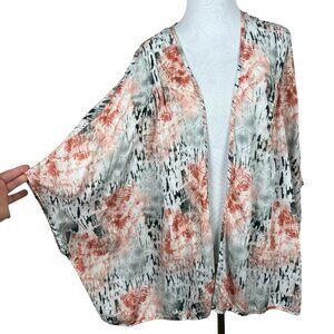 Tolani Kimono Top‎ OS Multicolor Tie Dye 3/4 Dolman Sleeve Modal Boho Hippie